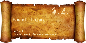Hadadi Lajos névjegykártya